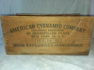 (danger - High Explosives) Wood Box American Cyanamid Company
