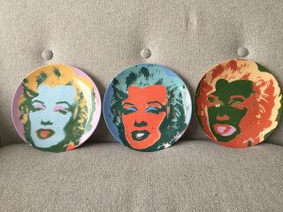Andy Warhol Marilyn Monroe Block Plates Set Of 3 1997