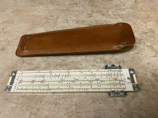 Vintage Pickett Model 600 Log Log Metal Slide Rule W/ Leather Case