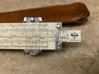 Vintage Pickett Model 600 Log Log Metal Slide Rule w/ Leather Case 3