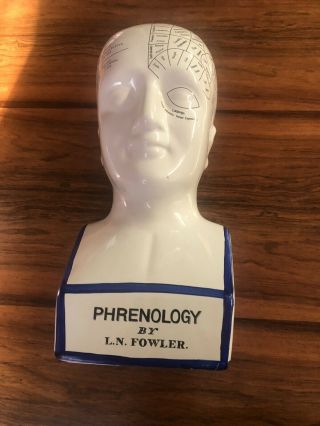Phrenology Porcelain Bust Head By L.  N.  Fowler 12 "