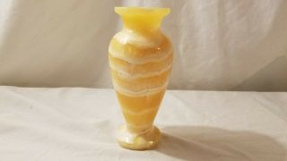Alabaster stone yellow & white vase from Egypt 2
