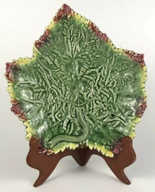Jay Willfred Andrea By Sadek Ceramic Green Autumn Leaf Set/4 Decor Bowl Plates