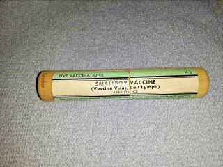 Smallpox vaccine wooden tube 1959 2