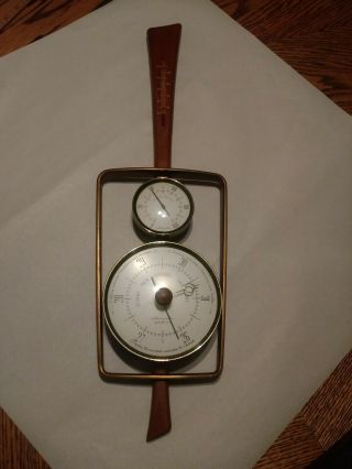 Vintage Mid Century Modern Airguide Guitar Barometer Thermometer Danish 1960 