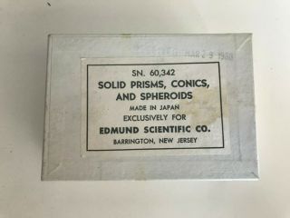 Vintage Edmund Scientific Co.  Solid Prisms,  Conics,  & Spheroids,  Sn.  60,  342