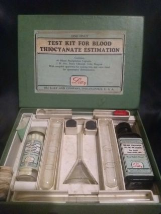 Vintage Antique Test Kit For Blood Thiocyanate Estimation Eli Lilly And Company