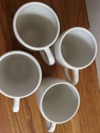 POTTERY BARN White Latte Mugs SET OF 4,  Tall EXC.  COND. 3