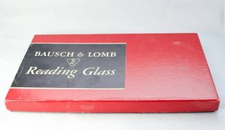 Vintage Bausch & Lomb Black Rectangular Reading Glass,  Box,  81 - 33 - 79,  - Vg