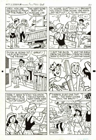 Dan Decarlo/ Dan Parent 1991 Betty,  Veronica,  Archie,  Moose,  Dilton Orig.  Art