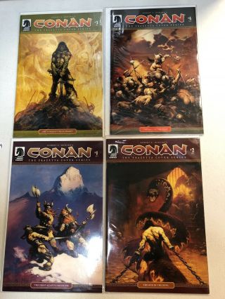 Conan Frank Frazetta Cover Series (2008) 1 2 3 4 5 6 7 8 1 - 8 Vf/nm Complete Set
