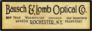 1913 Bausch & Lomb Optical Company Metal Sign: 6 " X 18 " Long - Ships
