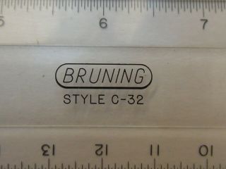 One (1) CHARLES BRUNING DRAFTING MACHINE SCALES Size Full 32 HALF 16 2