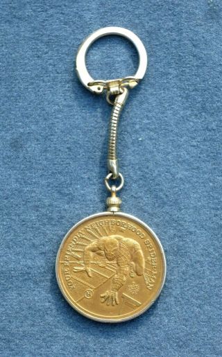 Spider - Man Rare 1973 Bronze Medallion/coin On Key Chain Collector Series 1