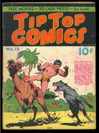 Tip Top Comics 13 Early Golden Age Tarzan United Features Comic 1937 Gd