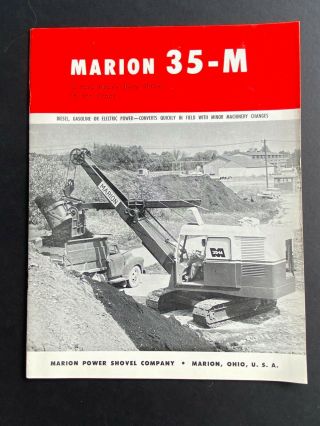 Marion Mining Shovel 35 - M Vintage Rare Equipment Brochure Crane Photos 1956