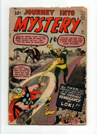 Journey Into Mystery 88 Vintage Marvel Comic Thor Key Early Odin Cover 2nd Loki