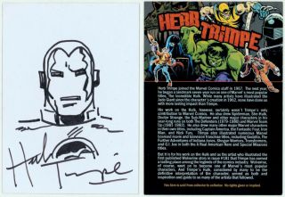 Herb Trimpe Signed Marvel Comics Art Sketch Card Iron Man / Avengers