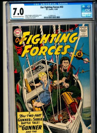 Our Fighting Forces 53 Cgc 7.  0 Crow Pgs Dc 1960 Gunner And The Nurse