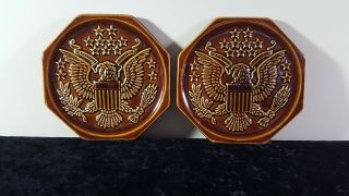 2 Rockingham Harker 1840 Us Seal American Eagle 13 Stars Decorative Plates