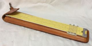 Rare Pickett 800 Es Patents Applied For Log Log Slide Rule With Leather Case