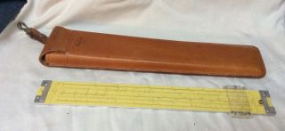 RARE Pickett 800 ES Patents Applied For Log Log Slide Rule With Leather Case 2