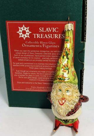 Slavic Treasures Retired Glass Ornament - Elf Rare