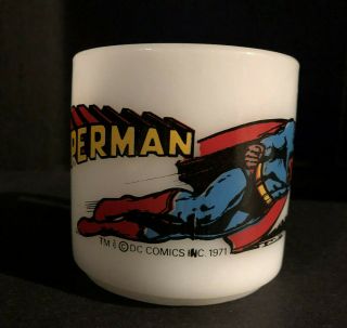 Vintage Superman Federal Milk Glass Coffee Mug 1971 Dc Comics