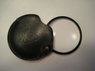 Vintage Bausch & Lomb Pocket Magnifying Glass Leather Flip Case Magnifier