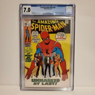 The Spider - Man 87 Cgc 7.  0 Fn/vf,  Classic Cover (aug 1970,  Marvel)