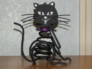 Discontinued Partylite Stones Cat With Purple Collar - A Halloween Must So Cute