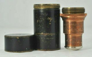 Antique Brass Spencer Lens Co.  16mm Na.  30 Apochromat 10x Microscope Objective