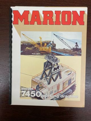 Marion Power Shovel - Dragline 7450 - Vintage Brochure Bound Equipment Orig 70s