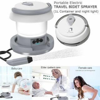 Portable Bidet Sprayer Rechargeable With Light,  1000mah 1l For Disability,  Camping
