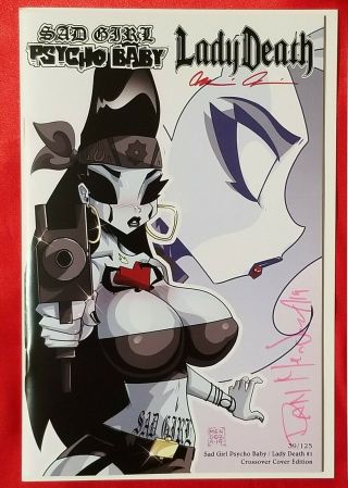 Sad Girl Psycho Baby /lady Death Comic 39 Of 125 Made Nm Plus (or Better) Sign
