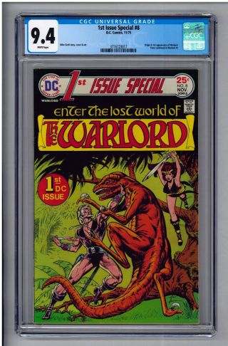 1st Issue Special 8 Cgc 9.  4 Nm White Page Origin 1st Appearance Of Warlord 1975
