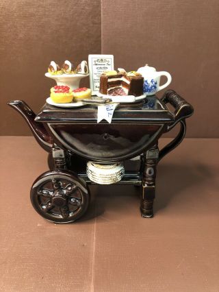 Richard Parrington Design Lunch At The Ritz Novelty Teapot Numbered Tea Cart Pot