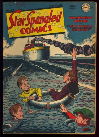 Star Spangled Comics 64 Unrestored Golden Age Dc Comic 1947 Vg
