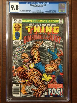 Marvel Two In One 69 Cgc 9.  8 Guardians Of The Galaxy Thing Spider - Man 1980
