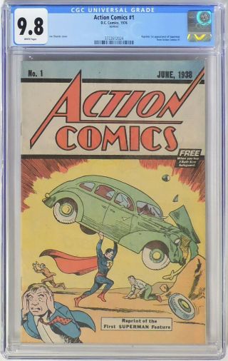 S371.  Action Comics 1 Dc Cgc 9.  8 Nm/mt (1976) Safeguard Reprint; 1st Superman