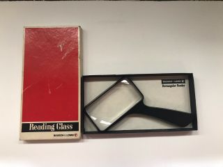 Vintage Bausch And Lomb Black Rectangular Reading Glass,  81 - 33 - 76.