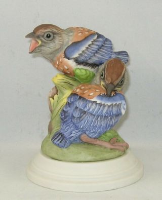 Boehm Porcelain Bird Sculpture " Fledgling Western Bluebirds " 494