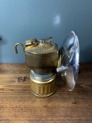 Just Rite Brass Carbide Vintage Coal Miners Lamp.