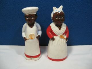 Black Americana Salt And Pepper Shakers,  8.  5 Inches Tall