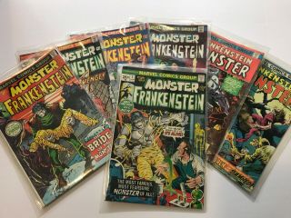 The Monster Of Frankenstein - 7 Issues Of Marvel Comics.