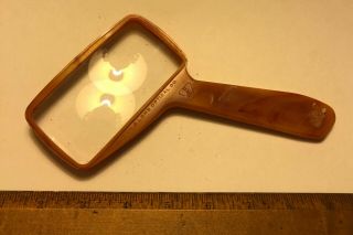 Vintage Bausch & Lomb Optical Co.  Butterscotch Bakelite Hand Magnifying Glass 8 "