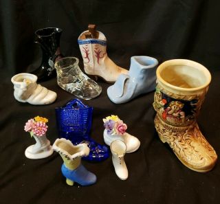 Vintage Porcelain Boots - Occupied Japan - Hand Painted Japan