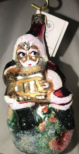 Christopher Radko Christmas Ornament On Top Of The World 10th Anniversary 1995