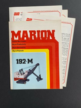 Marion Mining Shovel 192 - M Vintage Rare Equipment Brochure Photos 1972