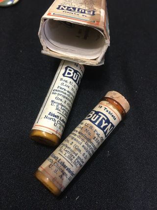 Vintage Butyn Anesthetic Bottles W/instructions Abbott Lab.  Pharmaceutical